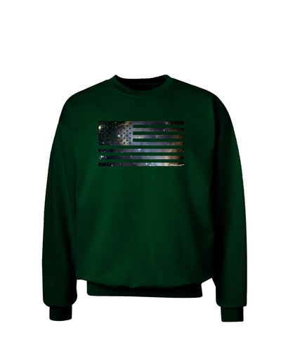 American Flag Galaxy Adult Dark Sweatshirt by TooLoud-Sweatshirts-TooLoud-Deep-Forest-Green-Small-Davson Sales