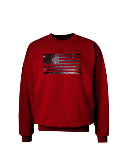 American Flag Galaxy Adult Dark Sweatshirt by TooLoud-Sweatshirts-TooLoud-Deep-Red-Small-Davson Sales