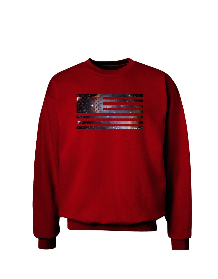 American Flag Galaxy Adult Dark Sweatshirt by TooLoud-Sweatshirts-TooLoud-Black-Small-Davson Sales