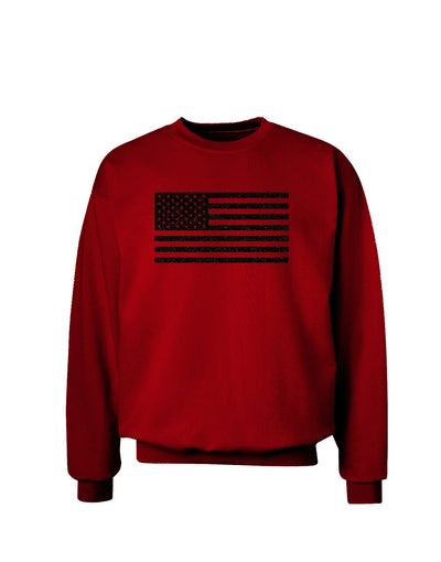 American Flag Glitter - Black Adult Dark Sweatshirt-Sweatshirts-TooLoud-Deep-Red-Small-Davson Sales