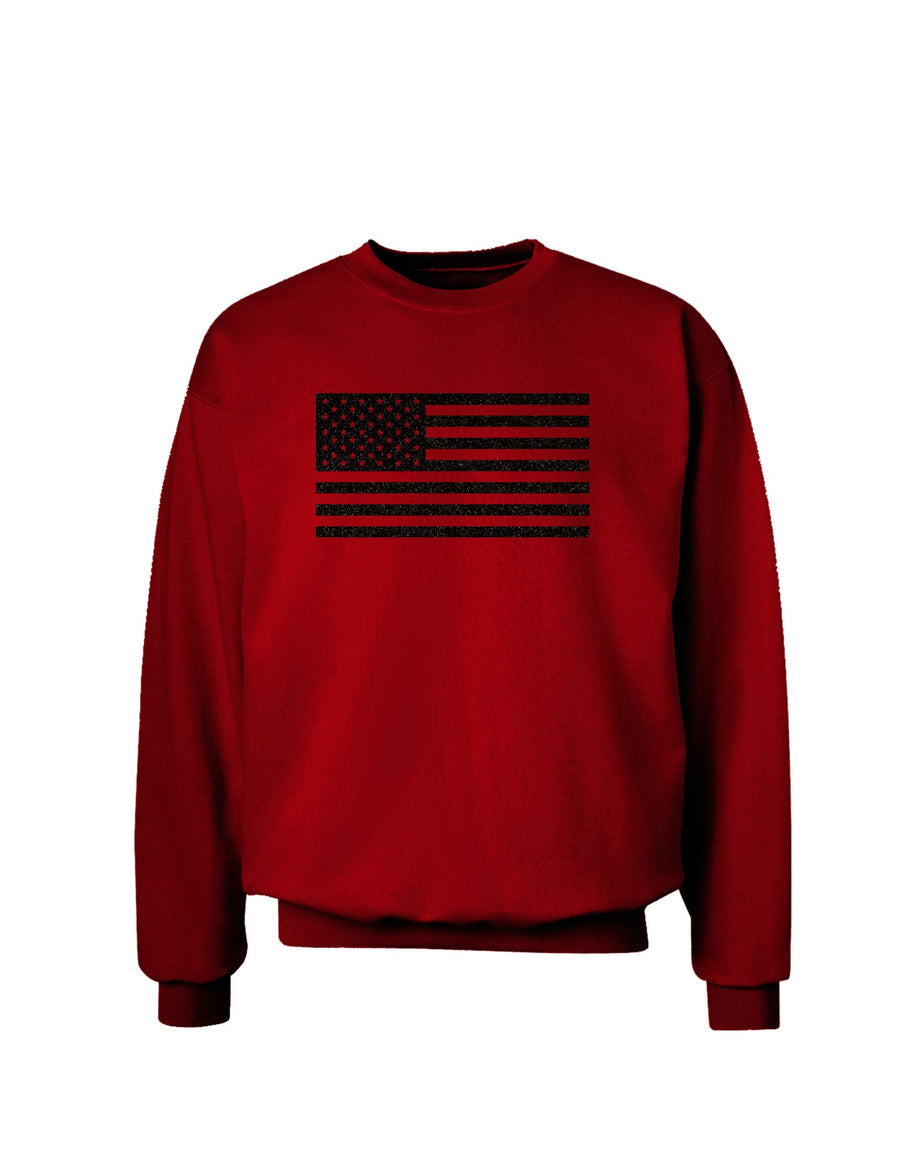 American Flag Glitter - Black Adult Dark Sweatshirt-Sweatshirts-TooLoud-Black-Small-Davson Sales