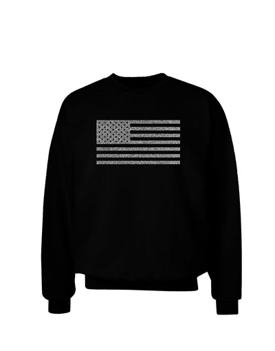 American Flag Glitter - Silver Adult Dark Sweatshirt-Sweatshirts-TooLoud-Black-Small-Davson Sales