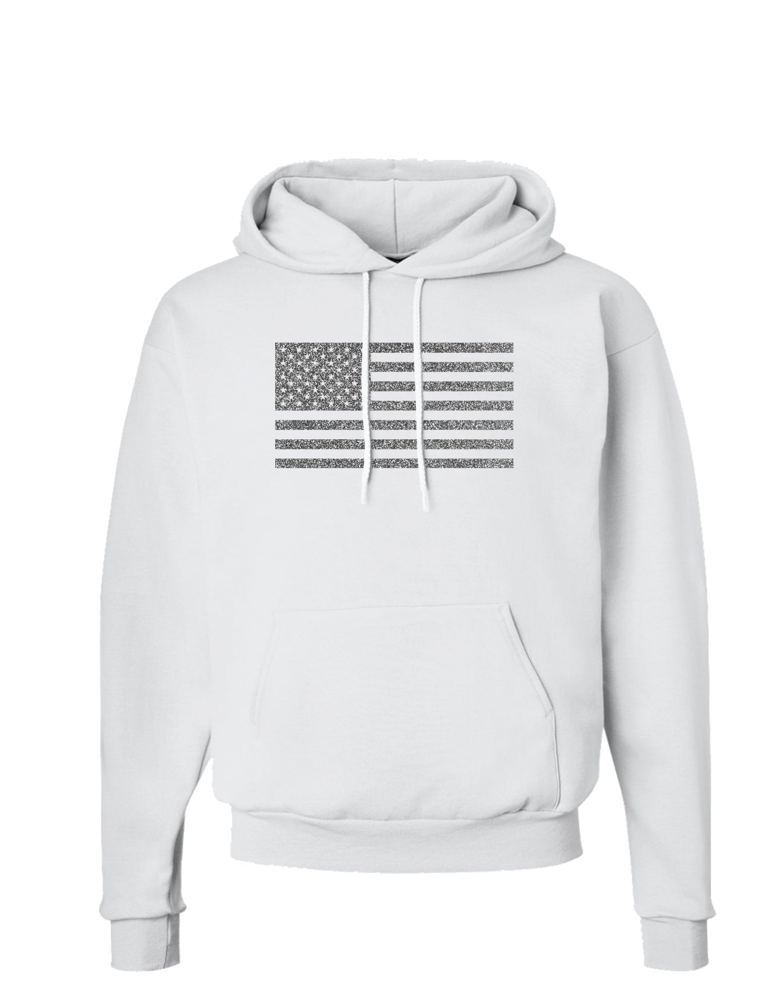 American Flag Glitter - Silver Hoodie Sweatshirt-Hoodie-TooLoud-White-Small-Davson Sales