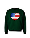 American Flag Heart Design Adult Dark Sweatshirt by TooLoud-Sweatshirts-TooLoud-Deep-Forest-Green-Small-Davson Sales