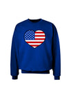 American Flag Heart Design Adult Dark Sweatshirt by TooLoud-Sweatshirts-TooLoud-Deep-Royal-Blue-Small-Davson Sales