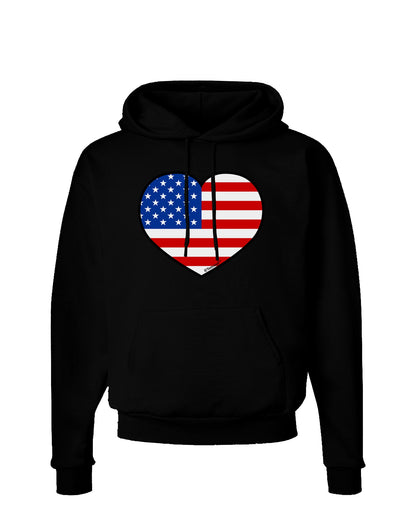 American Flag Heart Design Dark Hoodie Sweatshirt by TooLoud-Hoodie-TooLoud-Black-Small-Davson Sales