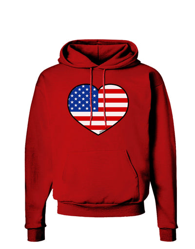 American Flag Heart Design Dark Hoodie Sweatshirt by TooLoud-Hoodie-TooLoud-Red-Small-Davson Sales