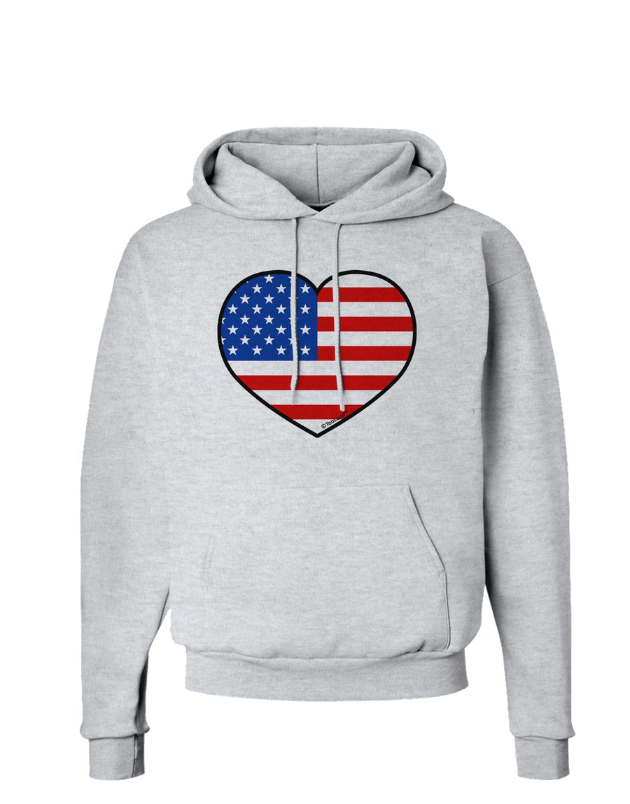 American Flag Heart Design Hoodie Sweatshirt by TooLoud-Hoodie-TooLoud-White-Small-Davson Sales