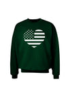 American Flag Heart Design - Stamp Style Adult Dark Sweatshirt by TooLoud-Sweatshirts-TooLoud-Deep-Forest-Green-Small-Davson Sales