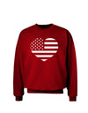 American Flag Heart Design - Stamp Style Adult Dark Sweatshirt by TooLoud-Sweatshirts-TooLoud-Deep-Red-Small-Davson Sales