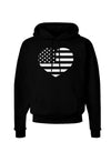 American Flag Heart Design - Stamp Style Dark Hoodie Sweatshirt by TooLoud-Hoodie-TooLoud-Black-Small-Davson Sales