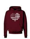 American Flag Heart Design - Stamp Style Dark Hoodie Sweatshirt by TooLoud-Hoodie-TooLoud-Maroon-Small-Davson Sales