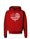 American Flag Heart Design - Stamp Style Dark Hoodie Sweatshirt by TooLoud-Hoodie-TooLoud-Red-Small-Davson Sales