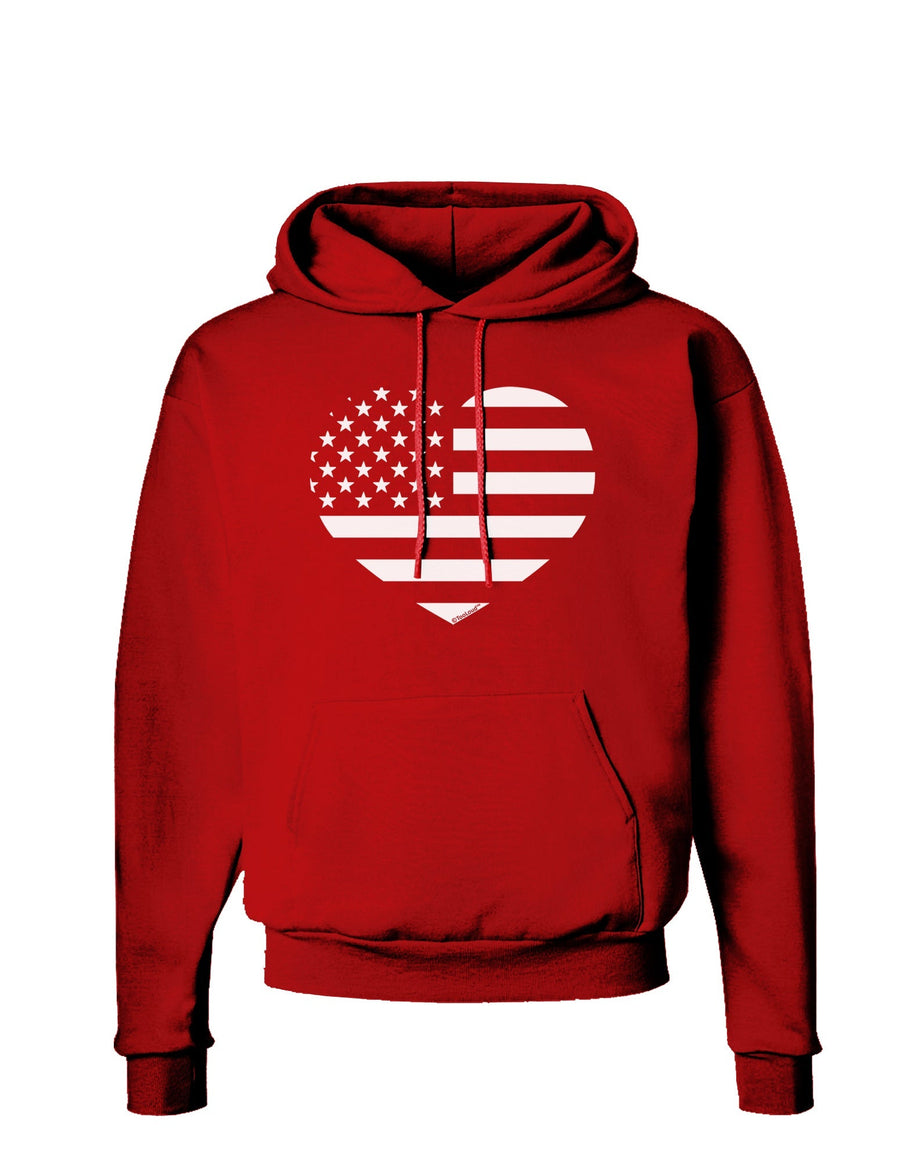 American Flag Heart Design - Stamp Style Dark Hoodie Sweatshirt by TooLoud-Hoodie-TooLoud-Black-Small-Davson Sales