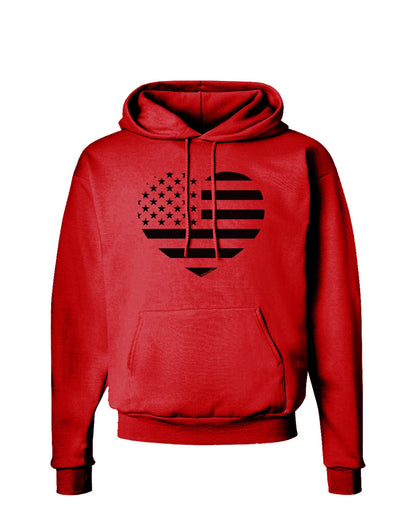 American Flag Heart Design - Stamp Style Hoodie Sweatshirt by TooLoud-Hoodie-TooLoud-Red-Small-Davson Sales