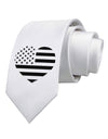 American Flag Heart Design - Stamp Style Printed White Necktie by TooLoud