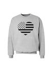 American Flag Heart Design - Stamp Style Sweatshirt by TooLoud-Sweatshirts-TooLoud-AshGray-Small-Davson Sales