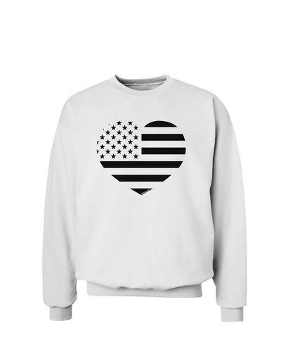 American Flag Heart Design - Stamp Style Sweatshirt by TooLoud-Sweatshirts-TooLoud-White-Small-Davson Sales