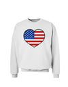 American Flag Heart Design Sweatshirt by TooLoud-Sweatshirts-TooLoud-White-Small-Davson Sales