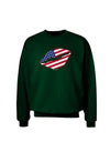 American Flag Lipstick Adult Dark Sweatshirt-Sweatshirts-TooLoud-Deep-Forest-Green-Small-Davson Sales