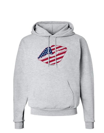 American Flag Lipstick Hoodie Sweatshirt-Hoodie-TooLoud-AshGray-Small-Davson Sales