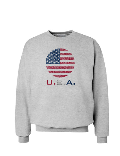 American Flag Scribble Sweatshirt-Sweatshirts-TooLoud-AshGray-Small-Davson Sales