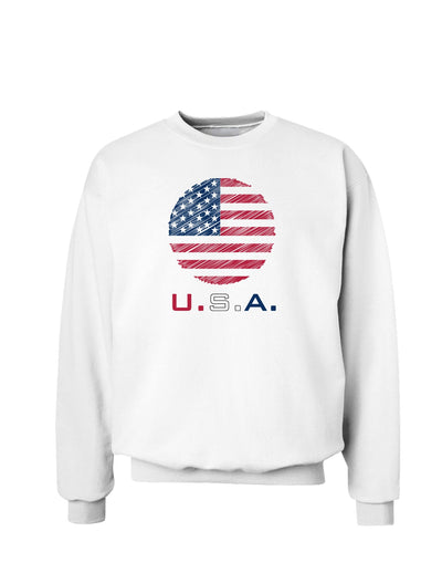 American Flag Scribble Sweatshirt-Sweatshirts-TooLoud-White-Small-Davson Sales