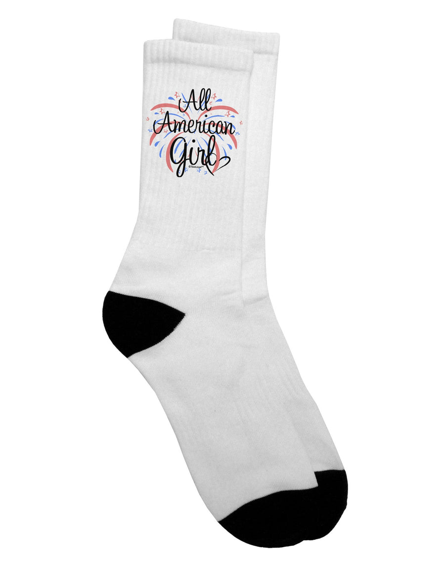 American Girl Fireworks and Heart Adult Crew Socks - A Captivating Addition to Your Wardrobe by TooLoud-Socks-TooLoud-White-Ladies-4-6-Davson Sales