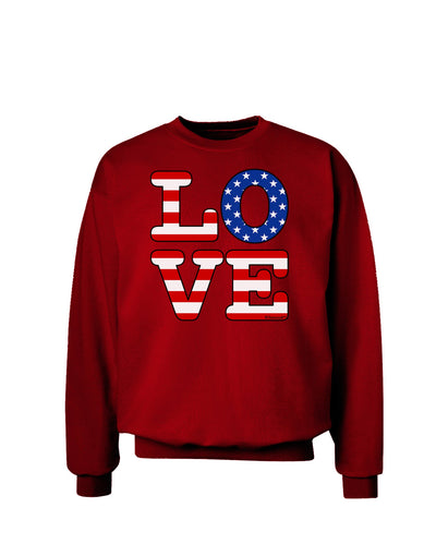 American Love Design Adult Dark Sweatshirt by TooLoud-Sweatshirts-TooLoud-Deep-Red-Small-Davson Sales