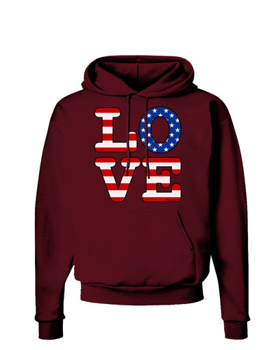 American Love Design Dark Hoodie Sweatshirt by TooLoud-Hoodie-TooLoud-Maroon-Small-Davson Sales