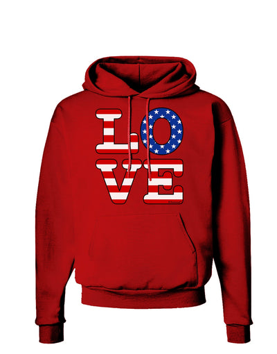 American Love Design Dark Hoodie Sweatshirt by TooLoud-Hoodie-TooLoud-Red-Small-Davson Sales