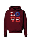 American Love Design - Distressed Dark Hoodie Sweatshirt by TooLoud-Hoodie-TooLoud-Maroon-Small-Davson Sales