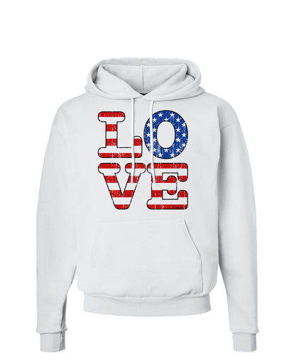 American Love Design - Distressed Hoodie Sweatshirt by TooLoud-Hoodie-TooLoud-White-Small-Davson Sales