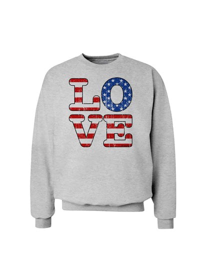 American Love Design - Distressed Sweatshirt by TooLoud-Sweatshirts-TooLoud-AshGray-Small-Davson Sales