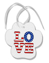 American Love Design Paw Print Shaped Ornament by TooLoud-Ornament-TooLoud-White-Davson Sales