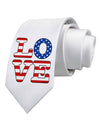 American Love Design Printed White Necktie by TooLoud