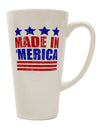 American-Made - Patriotic Stars and Stripes 16 oz Conical Latte Coffee Mug - TooLoud-Conical Latte Mug-TooLoud-White-Davson Sales
