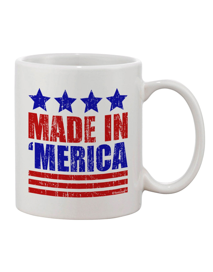 American-Made - Patriotic Stars and Stripes Color Design Printed 11 oz Coffee Mug - TooLoud-11 OZ Coffee Mug-TooLoud-White-Davson Sales