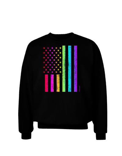 American Pride - Rainbow Flag Adult Dark Sweatshirt-Sweatshirts-TooLoud-Black-Small-Davson Sales