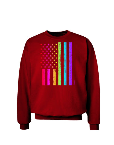 American Pride - Rainbow Flag Adult Dark Sweatshirt-Sweatshirts-TooLoud-Deep-Red-Small-Davson Sales