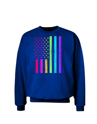 American Pride - Rainbow Flag Adult Dark Sweatshirt-Sweatshirts-TooLoud-Deep-Royal-Blue-Small-Davson Sales