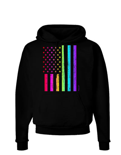 American Pride - Rainbow Flag Dark Hoodie Sweatshirt-Hoodie-TooLoud-Black-Small-Davson Sales