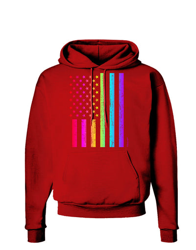 American Pride - Rainbow Flag Dark Hoodie Sweatshirt-Hoodie-TooLoud-Red-Small-Davson Sales