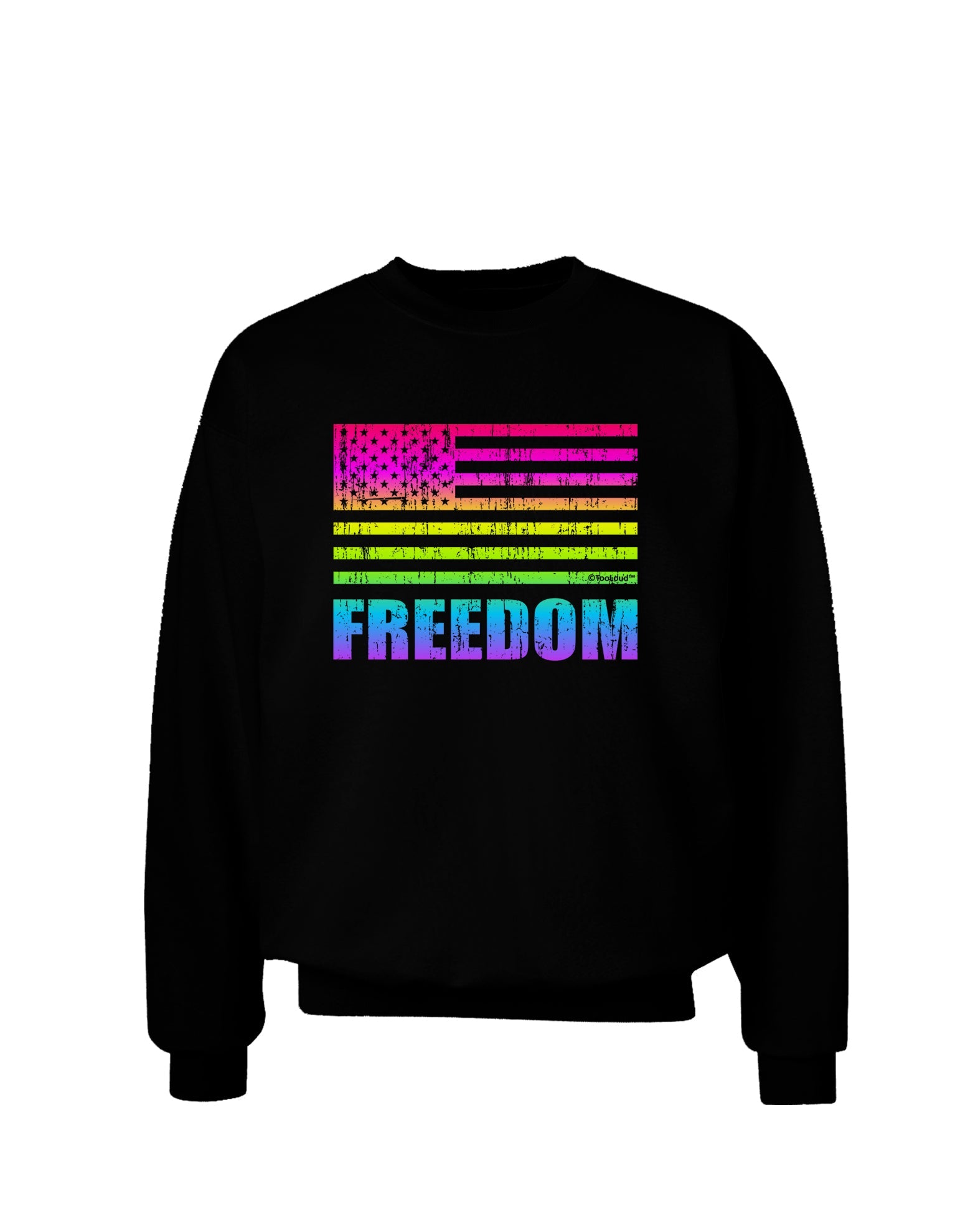 American Pride - Rainbow Flag - Freedom Adult Dark Sweatshirt-Sweatshirts-TooLoud-Black-Small-Davson Sales