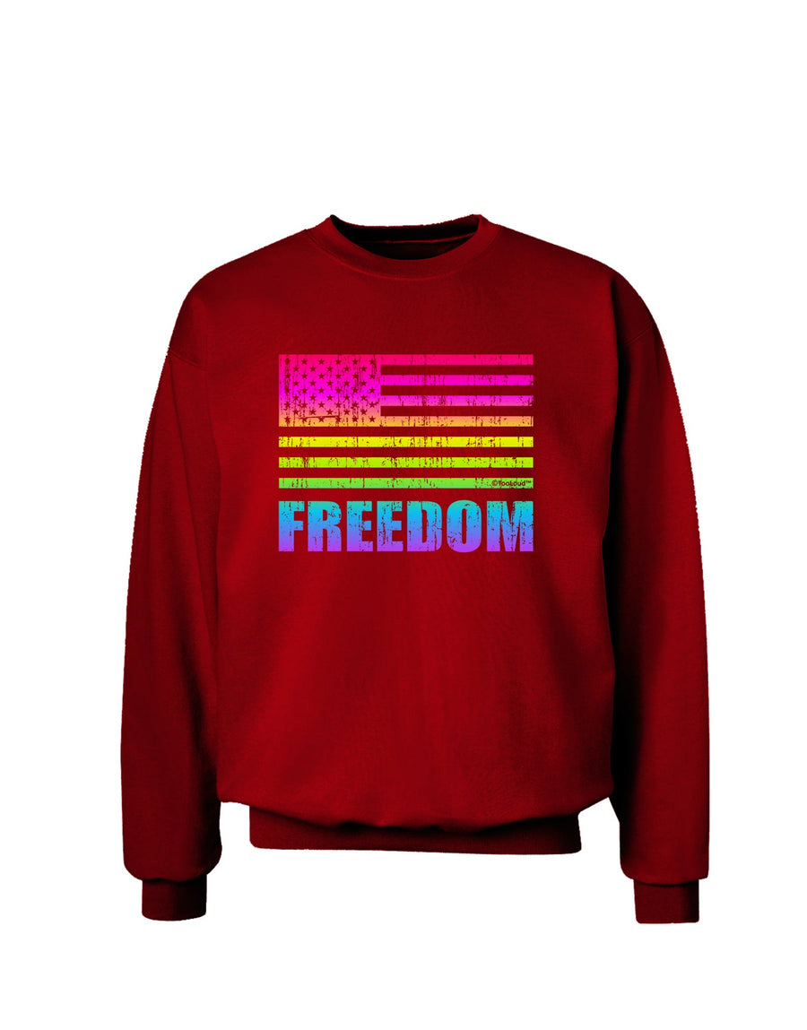 American Pride - Rainbow Flag - Freedom Adult Dark Sweatshirt-Sweatshirts-TooLoud-Black-Small-Davson Sales