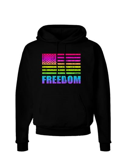 American Pride - Rainbow Flag - Freedom Dark Hoodie Sweatshirt-Hoodie-TooLoud-Black-Small-Davson Sales