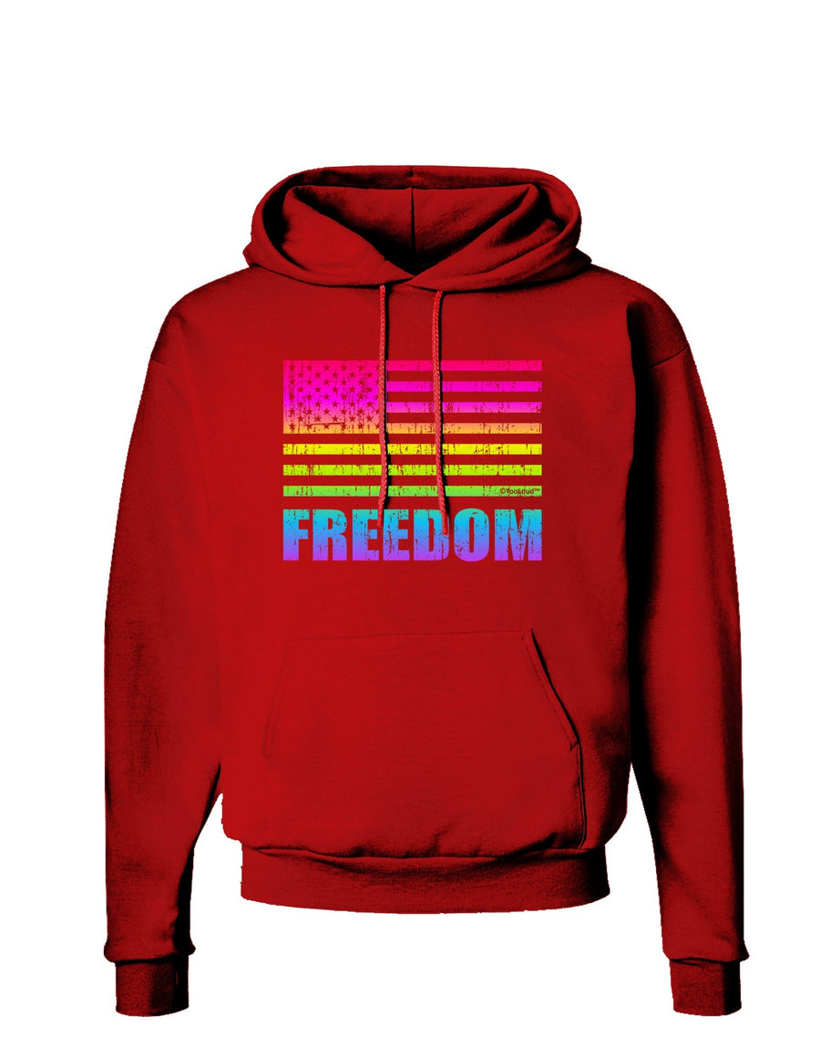 American Pride - Rainbow Flag - Freedom Dark Hoodie Sweatshirt-Hoodie-TooLoud-Black-Small-Davson Sales