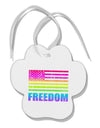 American Pride - Rainbow Flag - Freedom Paw Print Shaped Ornament-Ornament-TooLoud-White-Davson Sales