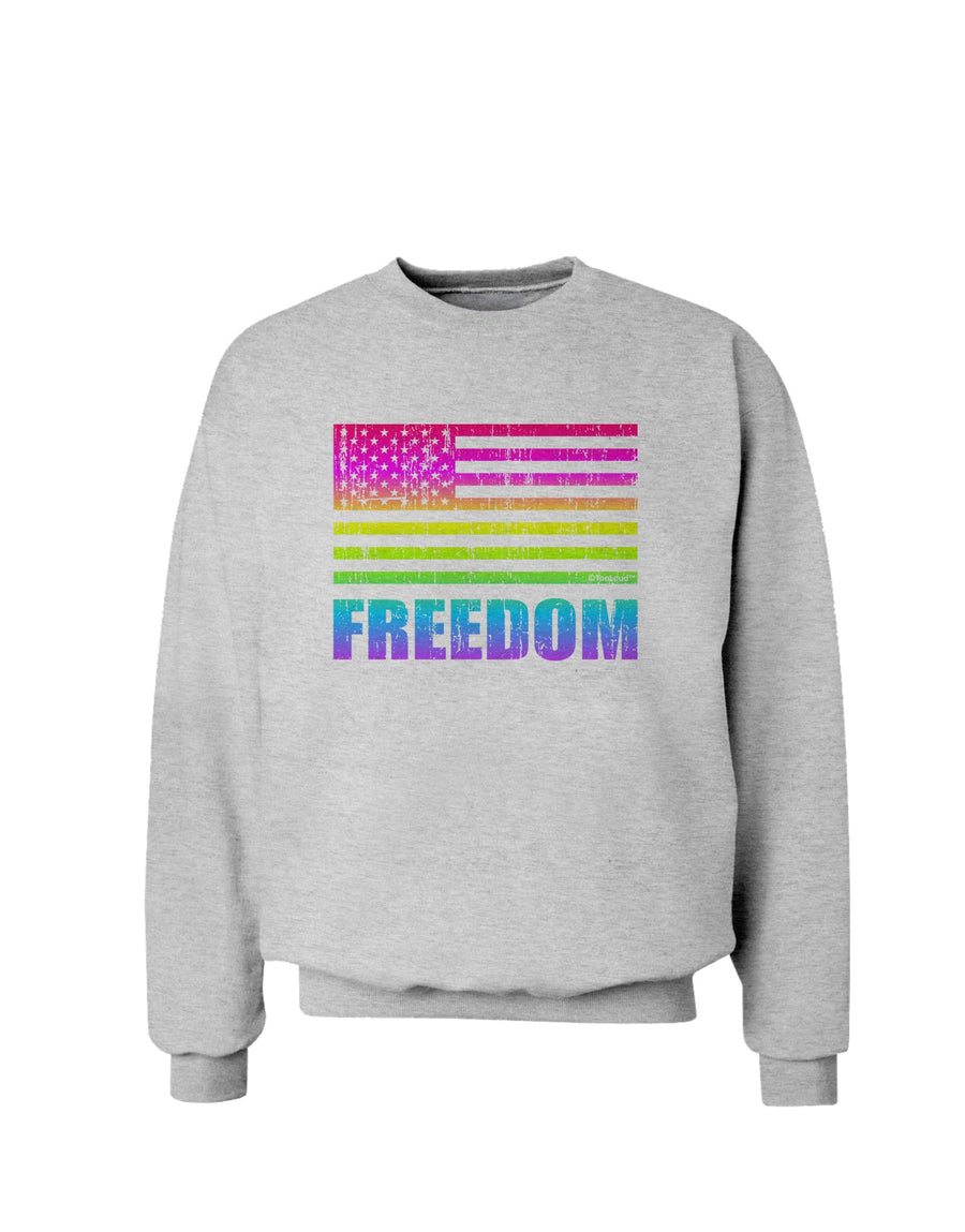 American Pride - Rainbow Flag - Freedom Sweatshirt-Sweatshirts-TooLoud-White-Small-Davson Sales