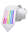 American Pride - Rainbow Flag Printed White Necktie